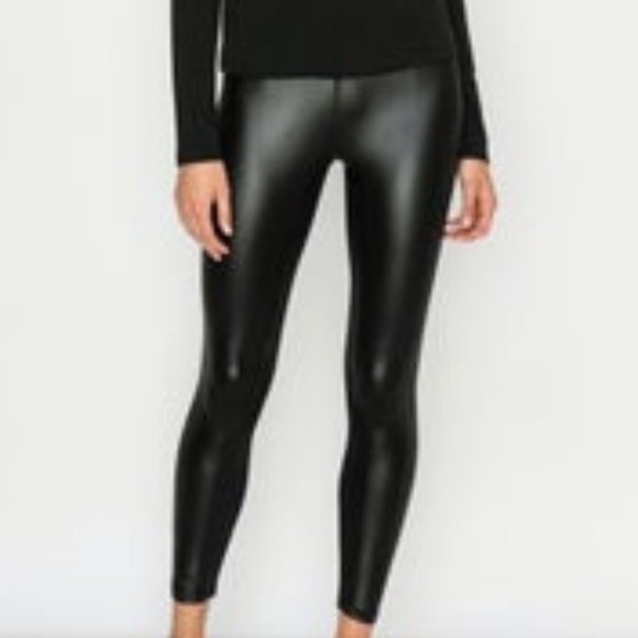 Pants - Faux Leather Black Leggings L